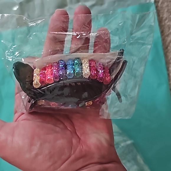 3 items, Pink crystal earrings, rainbow hair clip, Taylor Swift bracelets - Picture 12 of 16